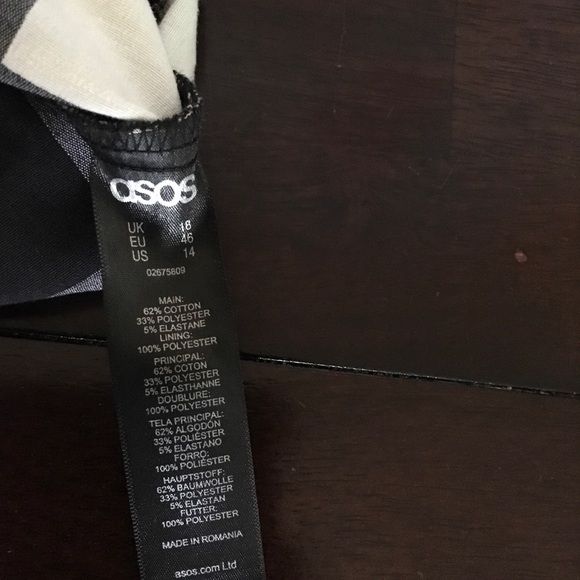 ASOS Skater Dress Gingham Black & White 14 - Picture 8 of 8